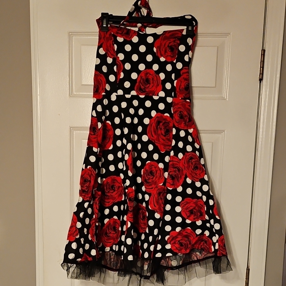Red Rose Polka Dot Dress